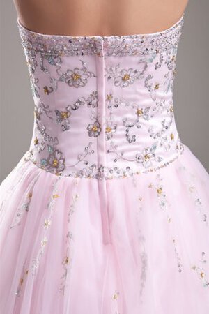 Duchesse-Linie Organza Perlenbesetztes Quinceanera Kleid aus Tüll ohne Träger - Bild 6