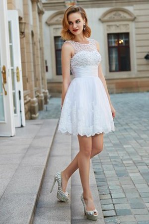 Robe de graduation bref avec perles fermeutre eclair avec sans manches ligne a - Photo 3