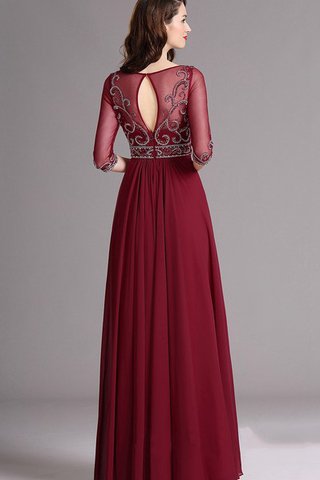 Robe de bal noeud en chiffon en 1/2 manche avec perle longueur au ras du sol - Photo 2