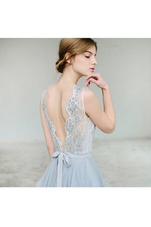 Elegante Vestido de Novia de Largo de Hasta el suelo de Encaje Adorno - Foto 4