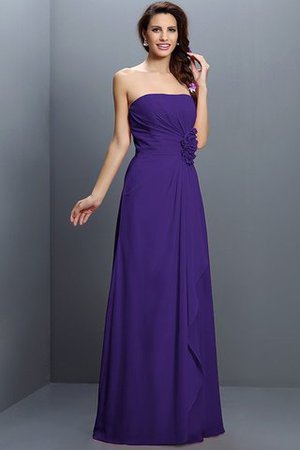 Robe demoiselle d'honneur longue de bustier avec zip avec fleurs en chiffon - Photo 24