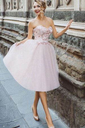 Robe fête de la rentrée delicat manche nulle de longueur à genou en tulle avec lacets - Photo 1