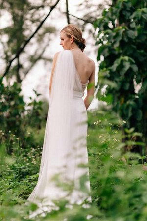 Abito da Sposa in pizzo Naturale A Terra monospalla A-Line Senza Maniche - Foto 3