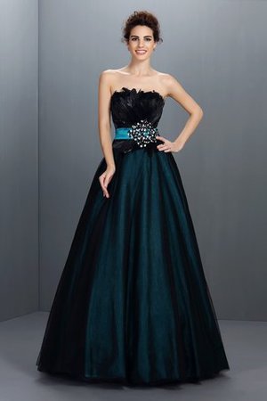 Robe de quinceanera longue dos nu manche nulle de bustier satin tissé extensible - Photo 1