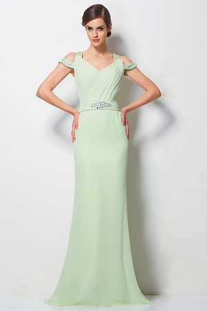 Robe de soirée longue classique en chiffon a-ligne avec perle - Photo 1