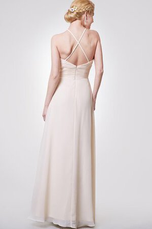 Robe de soirée en chiffon dénudé ruché avec sans manches a-ligne - Photo 3