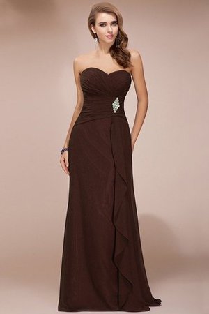 Robe demoiselle d'honneur longue avec perle en chiffon collant de lotus - Photo 6