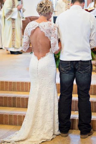 Abito da Sposa Romantico Tondo Elegante in pizzo con Applique Moderno - Foto 2