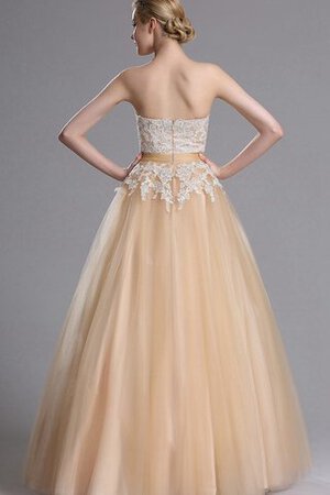 Robe de bal jusqu'au sol de mode de bal textile en tulle avec zip de col en cœur - Photo 2