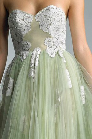 Abito da Ballo in Tulle con Applique Naturale A Terra A-Line Cuore - Foto 3