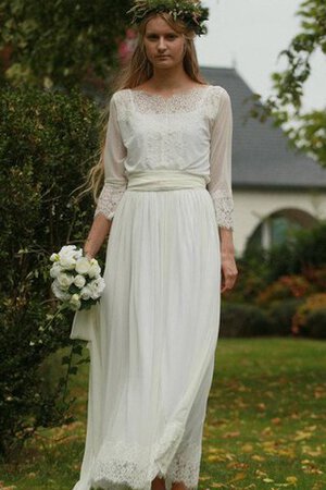 Robe de mariée informel facile col en bateau ceinture en étoffe ligne a - Photo 2