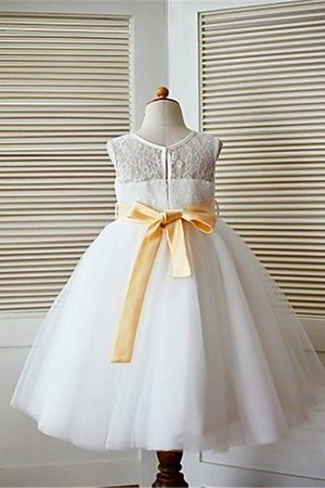 Robe de cortège enfant en tulle longueur mollet manche nulle avec zip de princesse - Photo 3