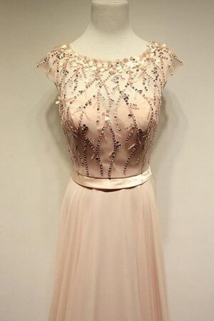 Robe de bal plissé eclaté naturel en chiffon avec perle - Photo 2