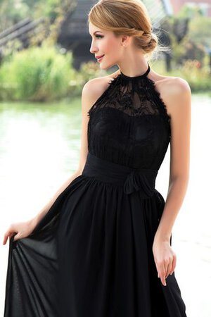 Plissiertes Chiffon Reißverschluss sexy Abendkleid mit Bordüre mit offenen Rücken - Bild 4