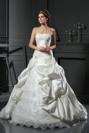 Robe de mariée longue delicat en satin cordon col en forme de cœur - Photo 1