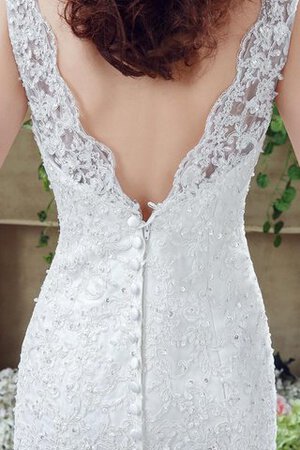 Robe de mariée sexy larges bretelles encolure ronde de traîne courte sans ceinture - Photo 3