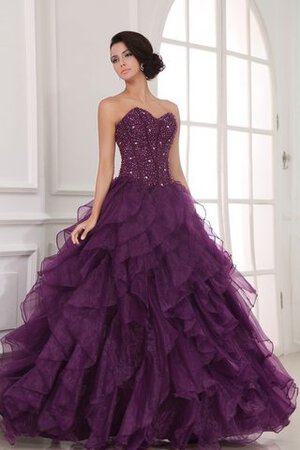 Abito dal Dolce Sedici A-Line Cuore con Perline in Organza con Increspature Ball Gown - Foto 1