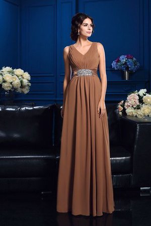 Robe mère de mariée plissage naturel avec fronce a-ligne en chiffon - Photo 1