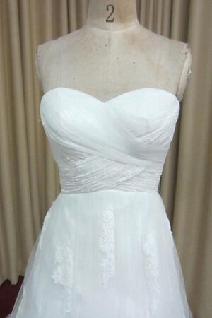 Abito da Sposa A Terra Cuore con Increspato con Criss-cross con Applique Naturale - Foto 2