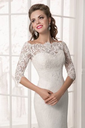 Modesto Vestido de Novia en Encaje de Encaje Adorno de Hasta el suelo de Barco - Foto 4