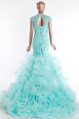 Plissiertes normale Taille Spitze langes Quinceanera Kleid mit Bordüre mit Rücken Schnürung - Bild 2