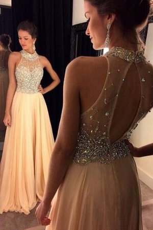 Robe de bal facile en chiffon a-ligne avec cristal longueur au ras du sol - Photo 1