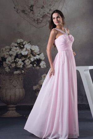 Chiffon plissiertes langes Abendkleid mit Perlen mit kreuz - Bild 8