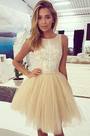 Abito homecoming a-line principessa con applique bellissimo in tulle senza maniche - Foto 1