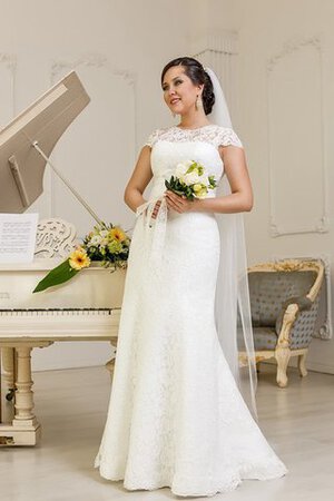 Robe de mariée facile jusqu'au sol col ras du cou avec lacets maillot - Photo 1