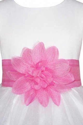 Robe de cortège enfant en tulle ligne a avec nœud à boucles manche nulle - Photo 2