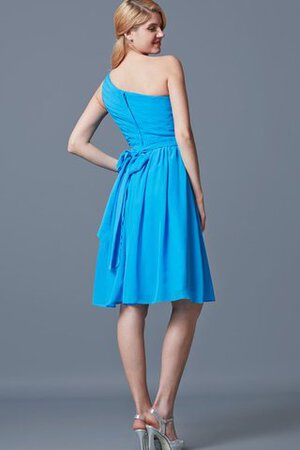 Robe fête de la rentrée femme branché avec zip ruché d'épaule asymétrique a-ligne - Photo 5