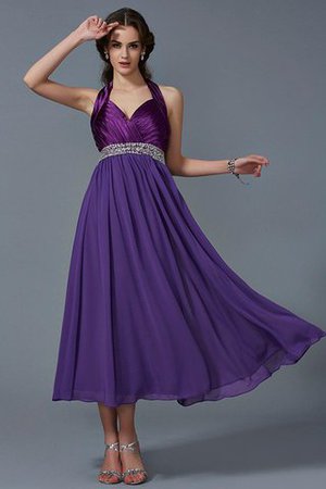 Robe demoiselle d'honneur longue avec chiffon de dos nu a-ligne avec sans manches - Photo 1