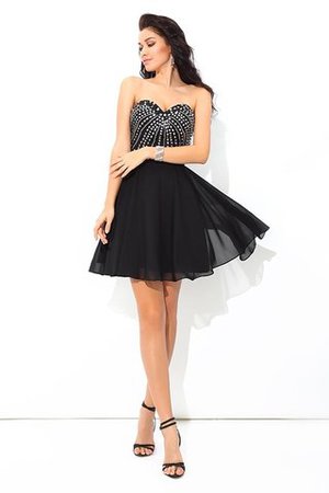 Prinzessin Normale Taille Mini Cocktailkleid mit Pailletten mit Reißverschluss - Bild 6