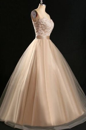 Robe de bal distinguee col en forme de cœur en tulle avec décoration dentelle jusqu'au sol - Photo 3