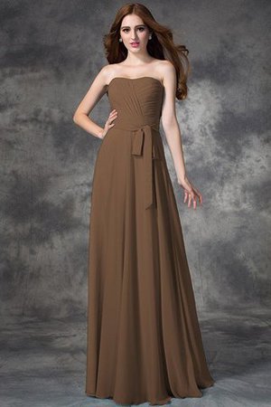 Robe demoiselle d'honneur naturel a-ligne avec chiffon fermeutre eclair de bustier - Photo 4