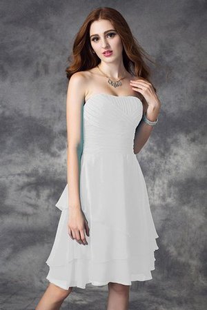 Abito da Damigella in Chiffon Principessa Corto Senza Strap Cerniera - Foto 19