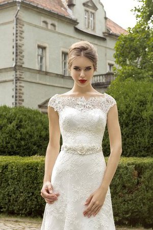 Abito da Sposa seducente con Fiore Sirena Seghettato Scollo medievale conservatore - Foto 3