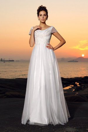 Abito da Sposa con Perline a Spiaggia Elegante A-Line Lunghi - Foto 1