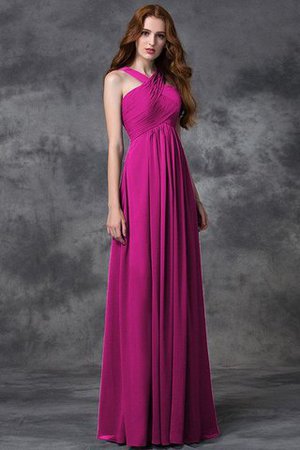 Robe demoiselle d'honneur longue avec zip ruché avec sans manches avec chiffon - Photo 11