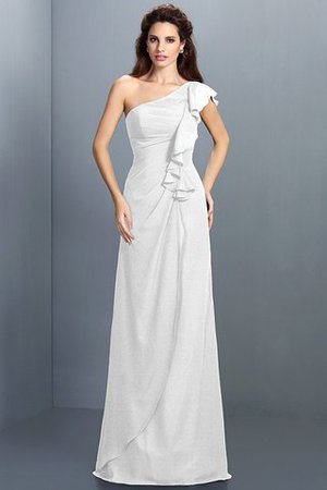 Robe demoiselle d'honneur longue en chiffon gaine avec zip avec sans manches - Photo 29