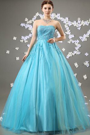 Duchesse-Linie A-Linie Perlenbesetztes Tüll Quinceanera Kleid - Bild 1