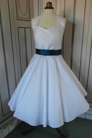 Vestido de Novia de Corte-A de Volantes Adorno de Escote halter de Plisado de Lazos - Foto 2