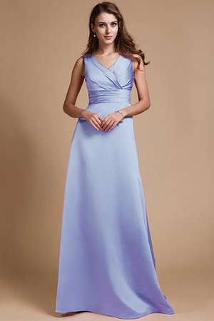 Robe demoiselle d'honneur fermeutre eclair jusqu'au sol de princesse ruché a-ligne - Photo 17