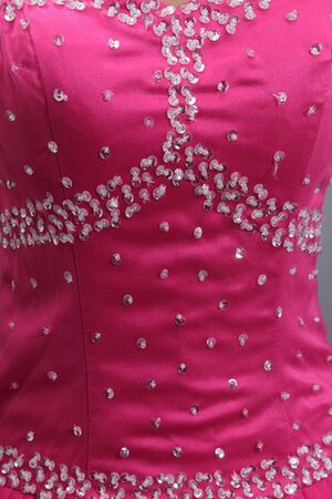 Trägerlos Perlenbesetztes Tüll langes Abendkleid mit Rücken Schnürung - Bild 4