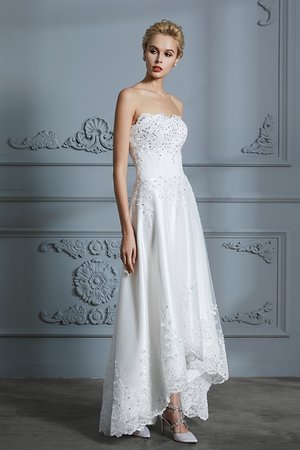 Robe de mariée avec bouton charmant a-ligne col en forme de cœur moderne - Photo 5