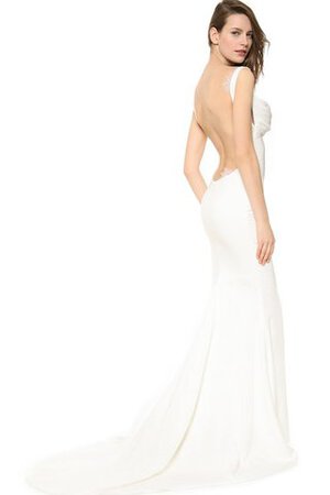 Robe de mariée simple nature elégant décolleté dans le dos avec sans manches - Photo 1