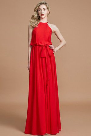 Robe demoiselle d'honneur naturel jusqu'au sol avec chiffon de dos nu avec ruban - Photo 4