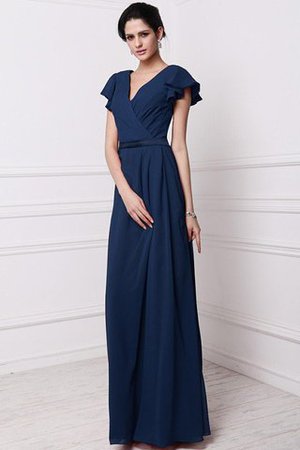 Robe demoiselle d'honneur plissé longue en chiffon avec fronce en forme - Photo 11