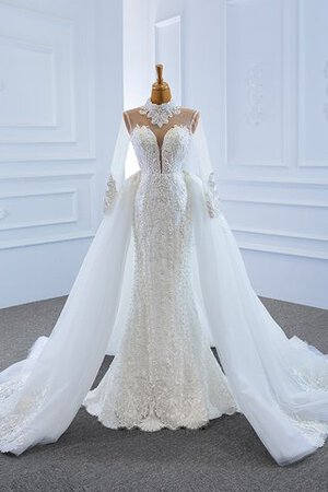 Robe de mariée de traîne moyenne textile en tulle avec perle onirique romantique - Photo 1