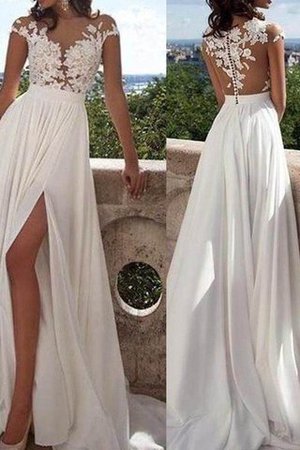 Abito da Sposa A Terra Lunghi con Applique Semplice A-Line - Foto 1